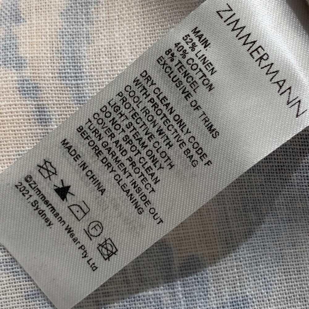 Zimmermann Beige Dress with Blue Floral Embroidery - Picture 8 of 9